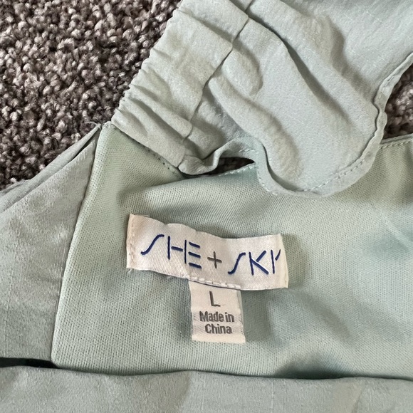 She + Sky sea foam green open back dress - Picture 5 of 7